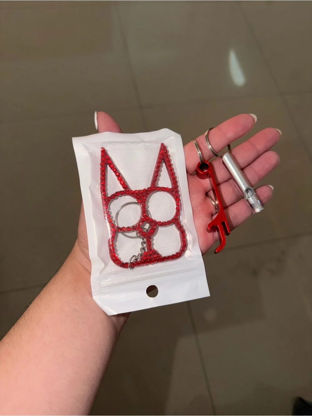 Red Cat Face Keychain Multi-Tool with Bottle Opener - Unbranded